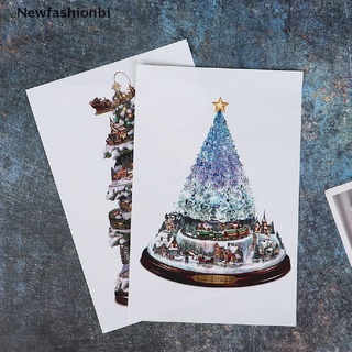 (newfashionbi) árbol de navidad giratorio escultura tren decoraciones pasta ventana pasta pegatinas en venta