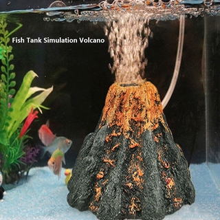 adorno de acuario simulación en forma de volcán resina burbuja de aire de piedra tanque de peces