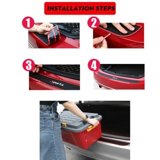Door Sill Strip Pad Cover Black & Red Protector Rubber 90cm Universal Car Sill (5)