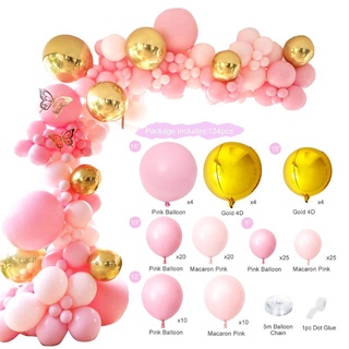 122 piezas macaron oro rosa globos guirnalda arco kit para decoración de fiesta de boda