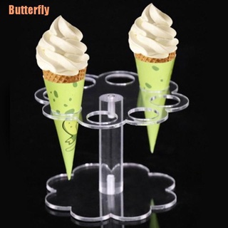 Butterfly(@) 1pcs 8 agujeros acrílico helado cono soporte transparente/Chip cono titular