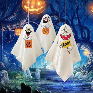en stock 3pcs halloween colgante fantasma decoración spooks fiesta accesorios interior al aire libre mini fantasma decoración suministros lamparatecho.co