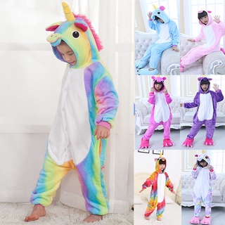 niños unisex niñas pijamas arco iris unicornio kigurumi animal cosplay halloween