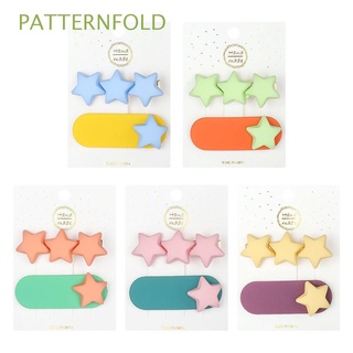 PATTERNFOLD 2Pcs/Set Sweet Five-pointed Star Hairclip Women Girls Headwear Star Shape Gift Hair Accessories Cute Candy Color Hair Ornament Barrettes Hair Clips/Multicolor