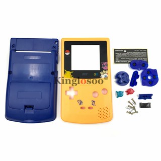 Para Nintendo Gameboy Color GBC carcasa caso Pikachu amarillo azul conjunto completo