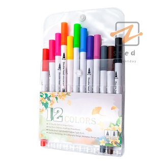 12 colores marcadores conjunto de doble punta bolígrafos de color de punto fino marcadores de arte para niños adultos colorear dibujo ilustraciones artista boceto