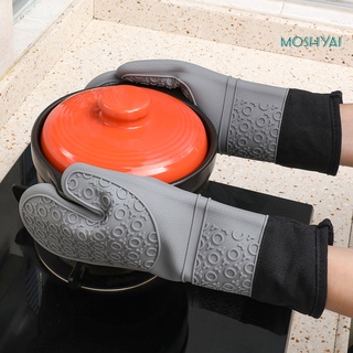 MO 1Pc Heat Resistant Insulated Glove Practical Silicone Hanging Hole Oven Microwave Mitten