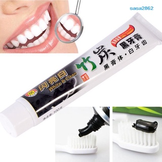 SASA Oral Hygiene Care Stain Remove Bamboo Charcoal Whitening Teeth Black Toothpaste