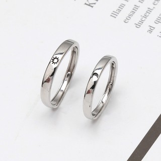 ARIN 2 piezas de anillos para parejas de sol y luna juego de anillos de promesa de boda Kit ajustable para él y su moda judía