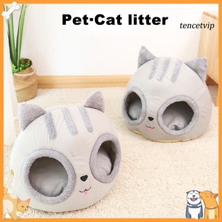 [Vip] casa de cama de gatito semicerrada desmontable cómoda en forma de gatito nido para mascotas