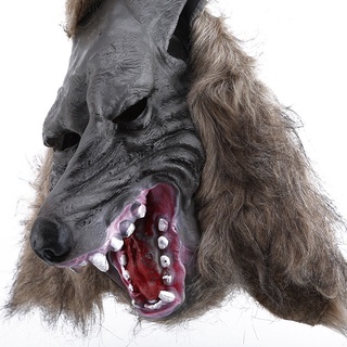 Máscara de lobo cabeza completa Halloween hombre lobo