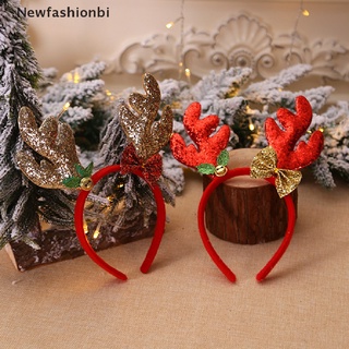 (newfashionbi) diadema de navidad alce cuernos hairhoop niños adultos headwear decoraciones de fiesta en venta