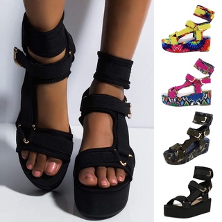 sandalias de plataforma para mujer zapatos de dedo del pie abierto de fondo grueso plano antideslizante para playa verano
