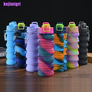 [kejimigri] botella de agua de silicona portátil plegable botella de viaje al aire libre Camping botella (1)