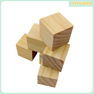 Hytkqdrx 12 piezas bloques De madera Natural adorno Para manualidades 40mm