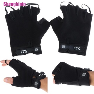 [Shengbinin] guantes táctiles antideslizantes para ciclismo, gimnasio, deportes, medio dedo, pantalla de verano