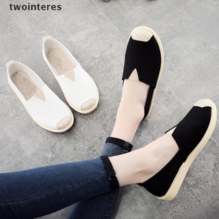 [twointeres] Women Casual Cloth shoes Light Loafers Slip-On Flats Shoes [twointeres]