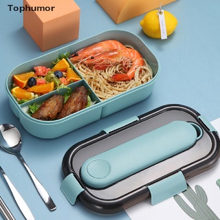 [tophumor] almuerzo para niños microondas recipiente de alimentos con compartimento a prueba de fugas caja bento.