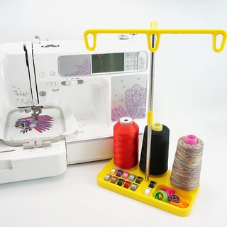Sc 3 carretes soporte soporte de plástico desmontable máquina de coser accesorios bordado hilo estante de almacenamiento para el hogar