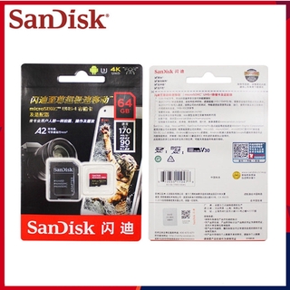Tarjeta de memoria Sandisk U3 A2 Sdxc tarjeta Tf de 4k 256gb 128gb 64gb 32gb velocidad 170mb/S Micro Sd
