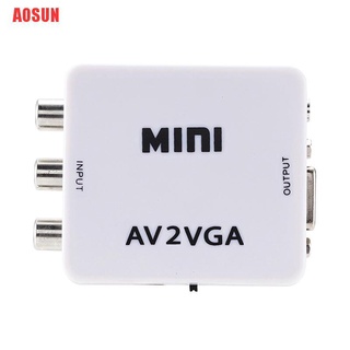 AOSUN AV RCA a VGA adaptador de vídeo HD 1080P TV convertidor caja de interruptor