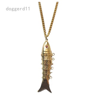 Doggerd11 moda oro pequeño pez colgante collar mujeres hombres biker accesorios de joyería