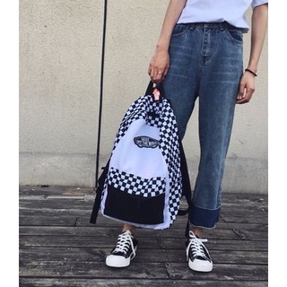 Vans Wild Student mochila negro y blanco a cuadros bolsa de ajedrez