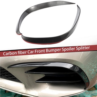 2Pcs Carbon Fiber Car Front Bumper Spoiler Splitter Cover for Mercedes-Benz C-Class C200 C260 W205 2019+