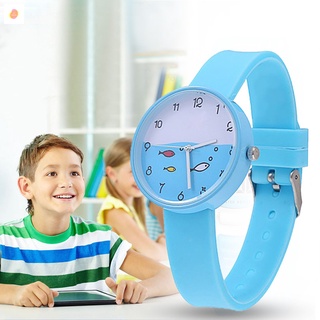 reloj deportivo de cuarzo impermeable con correa de silicona al aire libre simple para niños
