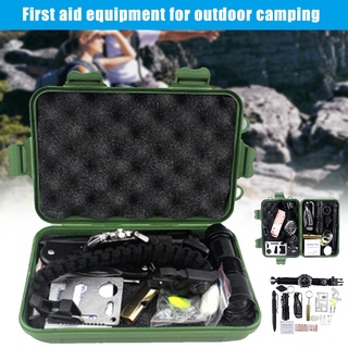 16 in 1 Outdoor Emergency Equipment Kit 16pcs Camping Hiking Survival Gear Sets