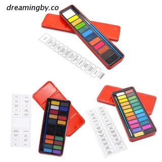 dreamingby.co 12/18/24 colores pigmento sólido juego de pintura acuarela paleta con pincel caja herramienta