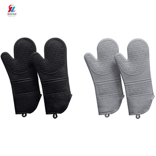 guantes de silicona para horno: 500 f manoplas de cocina resistentes al calor negro