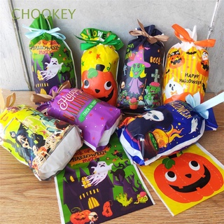 CHOOKEY 50Pcs Halloween caramelo bolsas fantasma truco o tratar bolsa de regalo cajas de caramelo lindo bolsillo de almacenamiento de calabaza murciélago fiesta suministros Snack decoración paquete de galletas