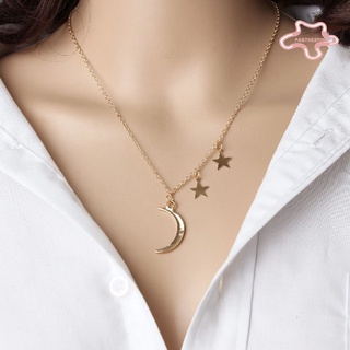 [fa] collar luna estrella diseño hermosa aleación clavícula cadena accesorios de joyería para fiesta
