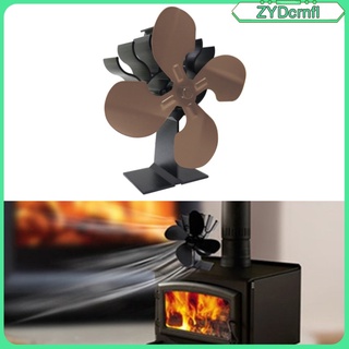 alimentado por calor 4 cuchillas estufa ventilador quemador de madera ecológico chimenea eficiente estufa de leña ventilador