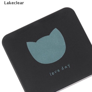 [Lago] monedero portátil de doble cara plegable compacto cuadrado para mujeres espejo de maquillaje. (6)