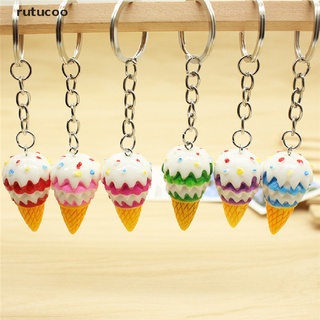 Rutucoo Cute Ice Cream Key Chain Pendant Keyring Gift Bag Purse Key Chain Ring Jewelry CO