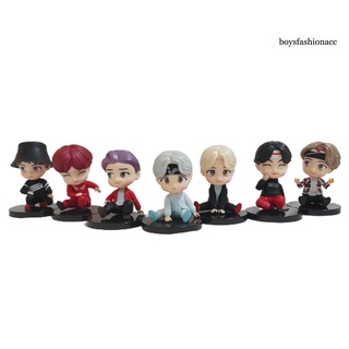 Bbe - 7 piezas BTS Pop-up Shop miembros hechos a mano adornos de mesa sentado muñecas (5)