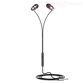 Audífonos in-ear de metal estéreo bajos manos libres llamada con cable auriculares micrófono incorporados auriculares [BH]