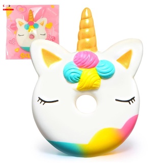 DVB Rainbow Unicorn Donut Squishy Cake Bread Squishies Cream Scented Slow Rising Squeeze Toy Original Package