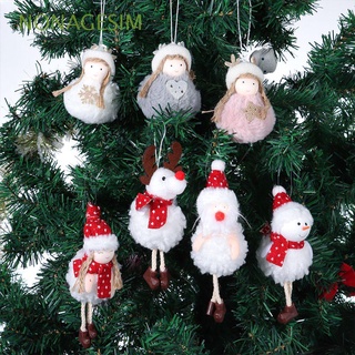 nonagesim - muñeco de peluche blanco para navidad, diseño de papá noel, adorno de navidad, adorno de árbol de navidad, muñeco de nieve, regalos de ángel, alce