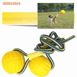 dddxcebua(@) pelota de entrenamiento de goma indestructible para mascotas/juguete para perros con cuerda resistente a mordeduras