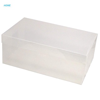 HOME Transparent Rectangle Shoe Storage Box For Ladies Men Stackable and Foldable Shoes Organizer Box Plastic and Clear (1)