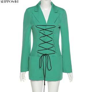 Alepposave Blazer Para mujer oficina De color sólido con bolsillos y Blazer transpirable