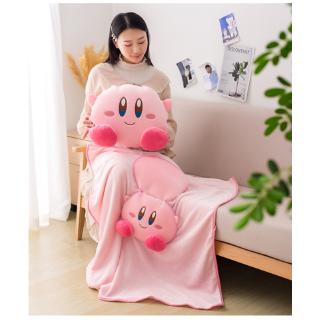 Lindo rosa Kirby's Dream Land felpa multifuncional 2 en 1 almohada y mantas oficina siesta manta coche almohada manta