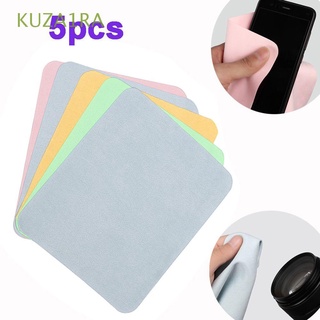 kuza1ra 5 unids/pack pantalla limpia gafas de tela limpiador lente toallitas paños accesorios de microfibra ordenador teléfono móvil gafas de limpieza simple
