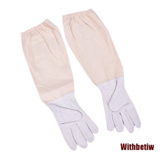 Withw 1 par de guantes de apicultura/mangas protectoras transpirables de malla amarilla Sheepski (4)