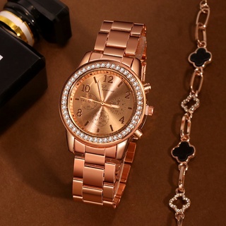 mujer geneva clásico pulsera relojes de lujo diamantes de imitación reloj de las mujeres relojes de oro rosa de las mujeres relojes femenino reloj mujer