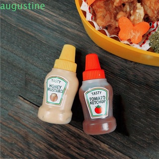 Augustine 25ML botella de salsa Mini tomate Ketchup dispensador de ensalada contenedor 2pcs/set portátil pequeño a prueba de fugas para la caja de almuerzo botella de exprimir