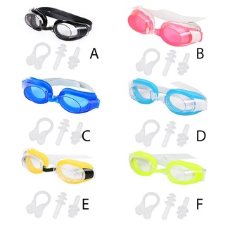 vacío mujeres hombres adultos impermeable anti niebla natación gafas conjunto de protección uv amplia vista ajustable gafas con clip de nariz tapón de oreja (8)
